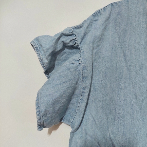 True Craft Light Blue Denim Dress Cotton Western Festival Date Night Sexy Large - Picture 4 of 6